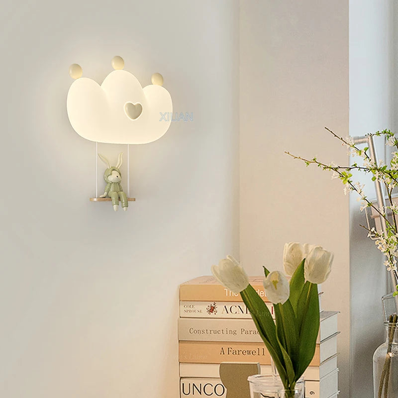 Pink heart wall light for princess bedroom