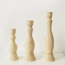 rustic retro wooden candlesticks for wedding party and crafts