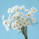 5 white daisy heads artificial flowers for festive decorations