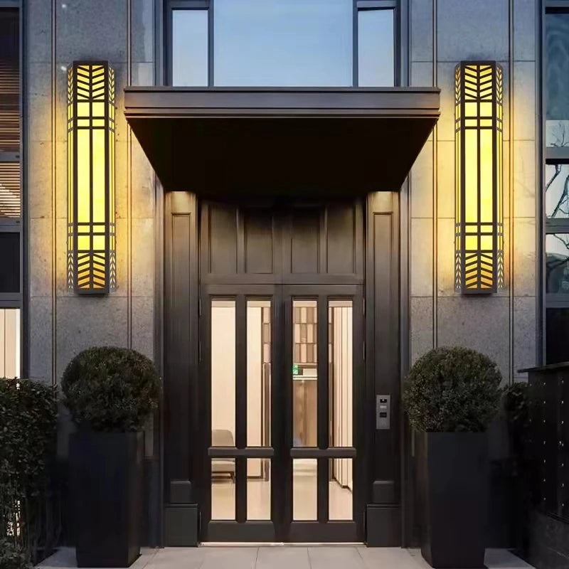 Chinese style outdoor marble wall light waterproof - vue 4 sur 10