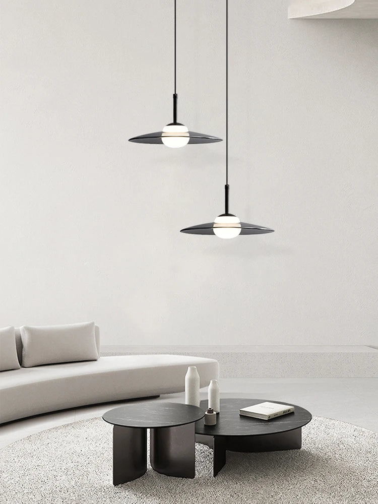 Minimalist glass pendant light for cafés, bars and restaurants