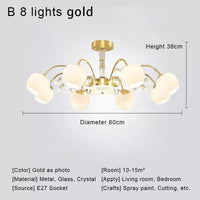 Nordic crystal LED chandelier for modern interior decor