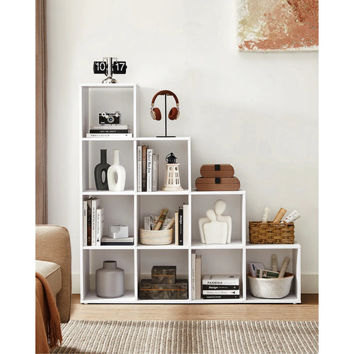 VASAGLE 10-Cube Bookcase, Bookshelf with Open Compartments, Storage Organizer for Decorations, Photos, Plants - vue 3 sur 8