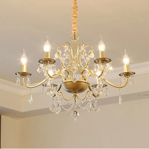lustre en cristal vintage avec bougie led pour un éclairage élégant - vue 6 sur 10