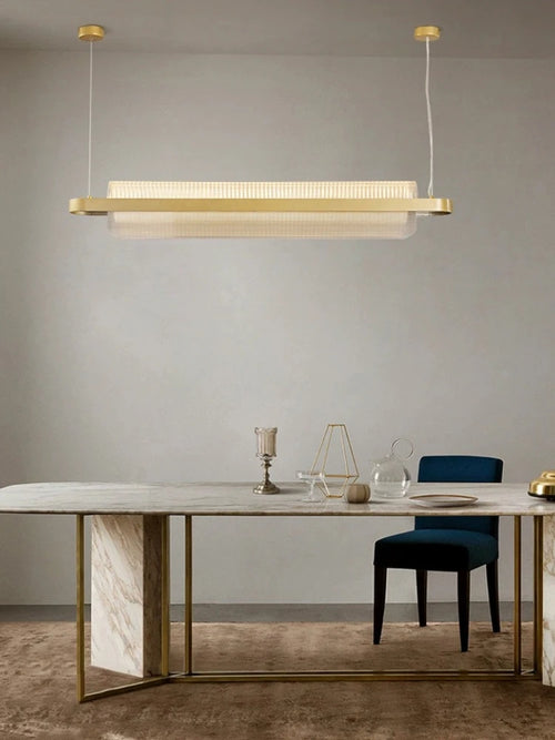 Minimalist long chandelier for restaurant, café or creative office - vue 2 sur 7