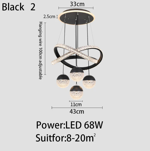 Modern luminous pendant light for restaurant, bar or apartment - vue 11 sur 10