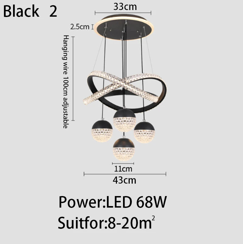 Modern luminous pendant light for restaurant, bar or apartment - vue 10 sur 10