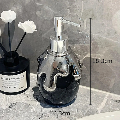 gold ceramic soap dispenser for bathroom - vue 11 sur 10