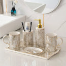 decorative and practical marbled ceramic bathroom accessories