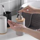 Nordic style ceramic toothbrush holder with wooden base