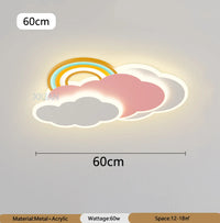Romantic rainbow cloud ceiling lamp for princess with optional remote control