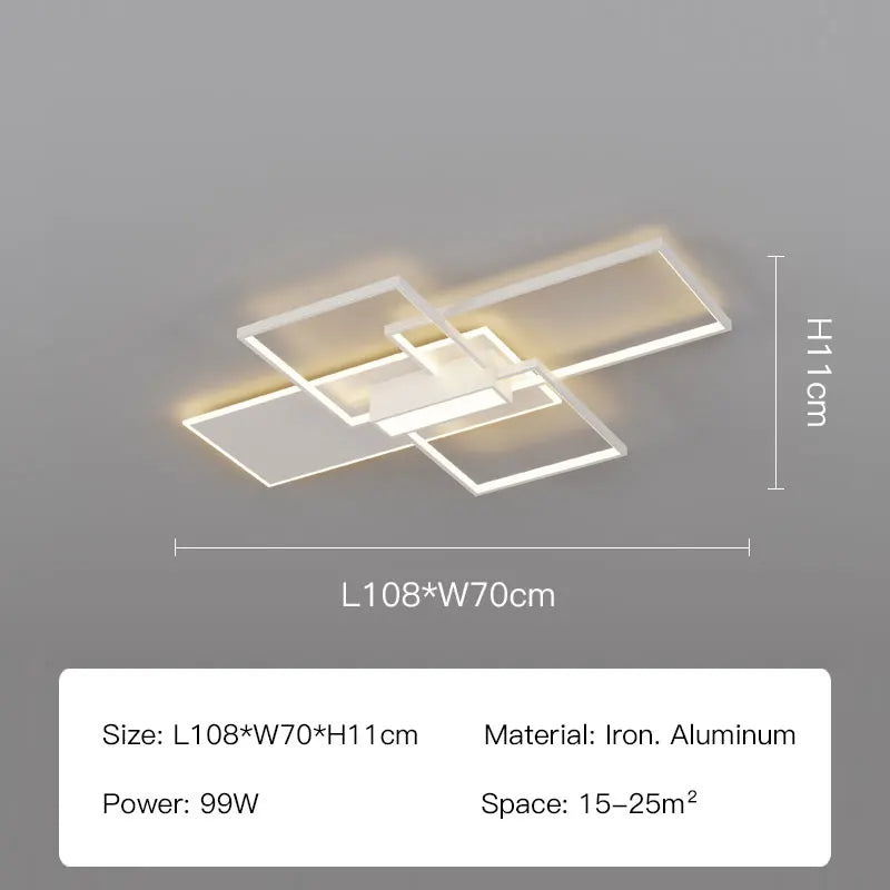 Modern rectangular minimalist LED ceiling light - vue 10 sur 12