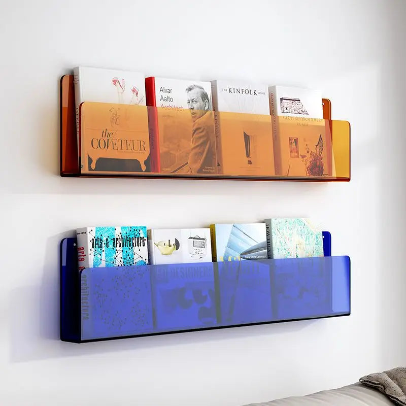 acrylic wall-mounted magazine rack for brochures and files