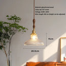 Nordic retro glass and brass pendant light for interior décor