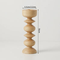Wooden candle holder for nordic table decoration