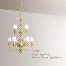 Copper chandelier with elegant and modern glass shade