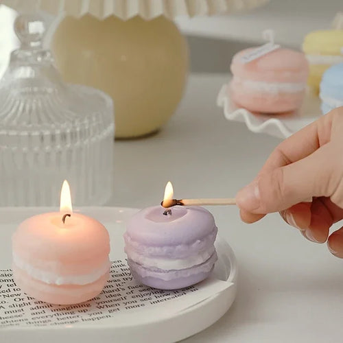 mini macaron scented candle for home decor and souvenirs - vue 5 sur 13