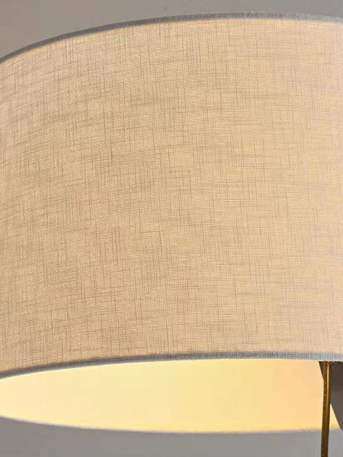Modern minimalist floor lamp with retro fabric shade - vue 5 sur 8