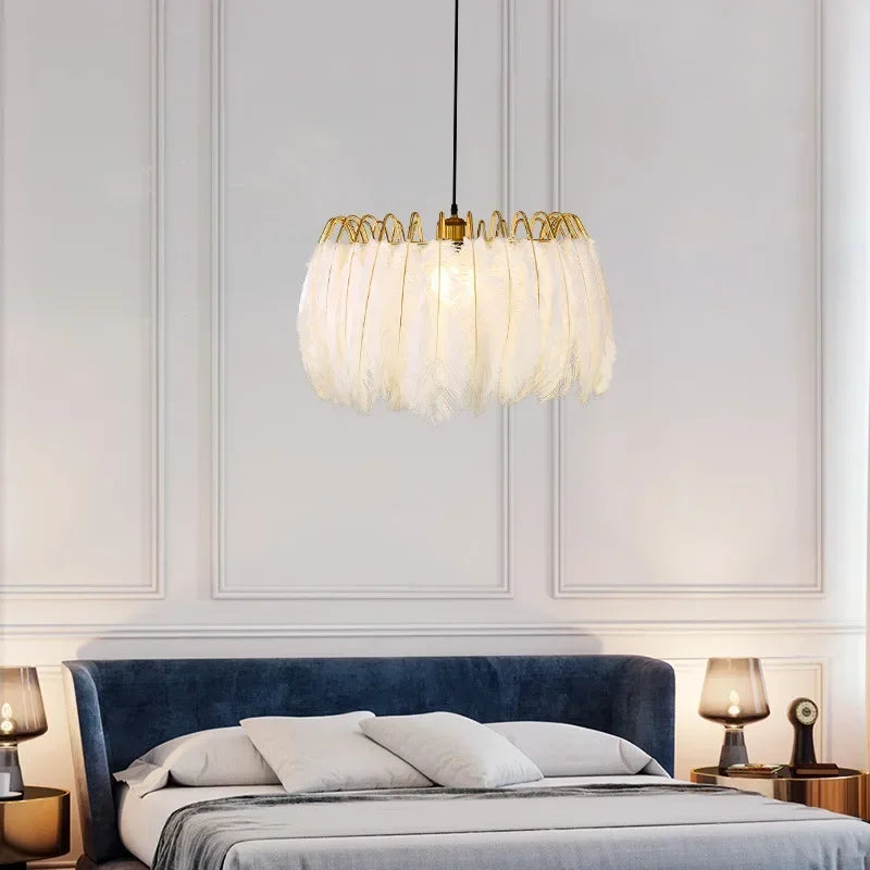 Modern feather wall light warm and romantic creative - vue 5 sur 8