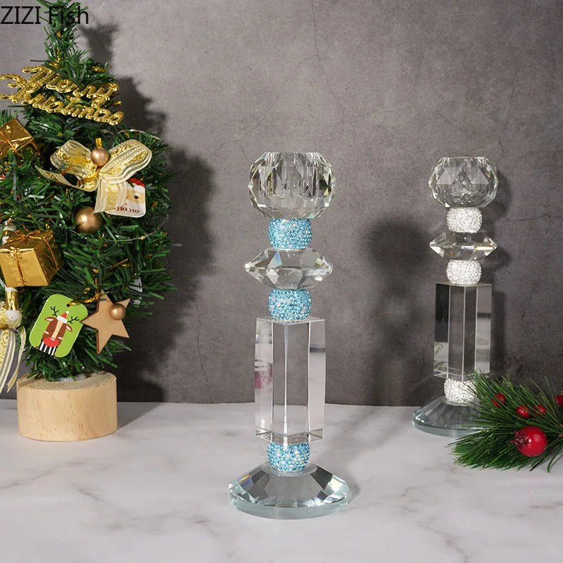 Geometric crystal candle holder for modern and romantic decoration