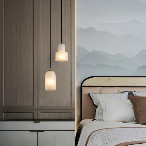 Minimalist LED marble pendant lamp - vue 4 sur 21