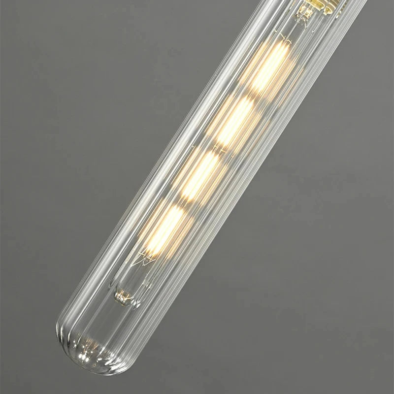 Clear glass chandelier with adjustable copper cord - vue 6 sur 8