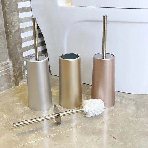 Luxury toilet brush with gold holder for bathroom - vue 2 sur 10