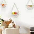macrame hanging baskets set of three storage tiers