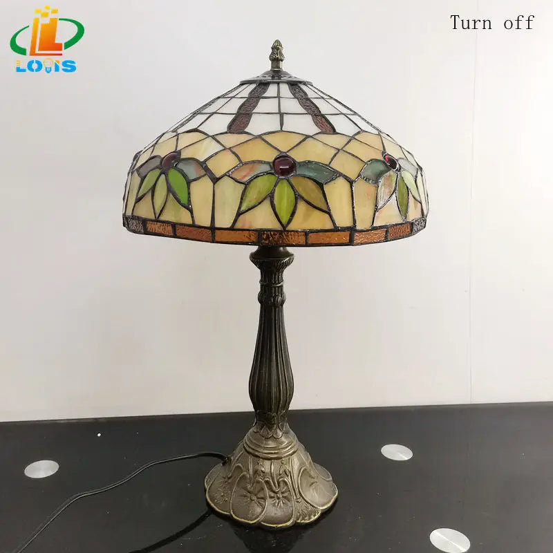Tiffany style designer table lamp for reading and eye protection - vue 6 sur 6