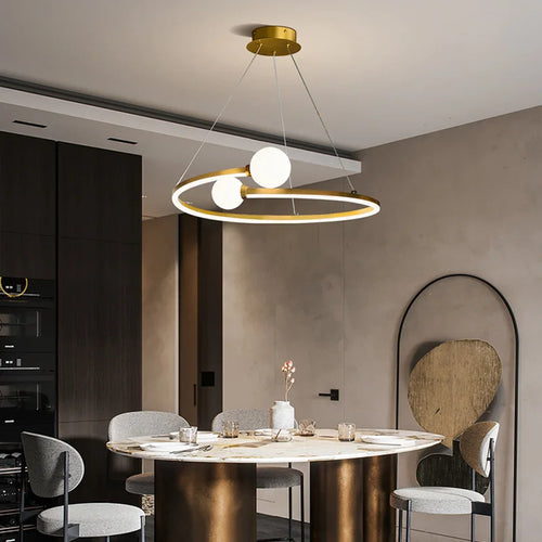 Nordic ring LED chandelier pendant light - vue 5 sur 8