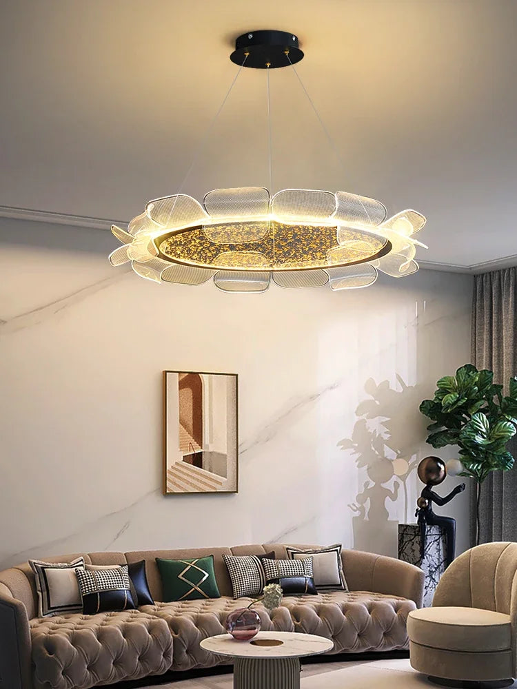 Modern acrylic pendant light for an elegant and romantic interior