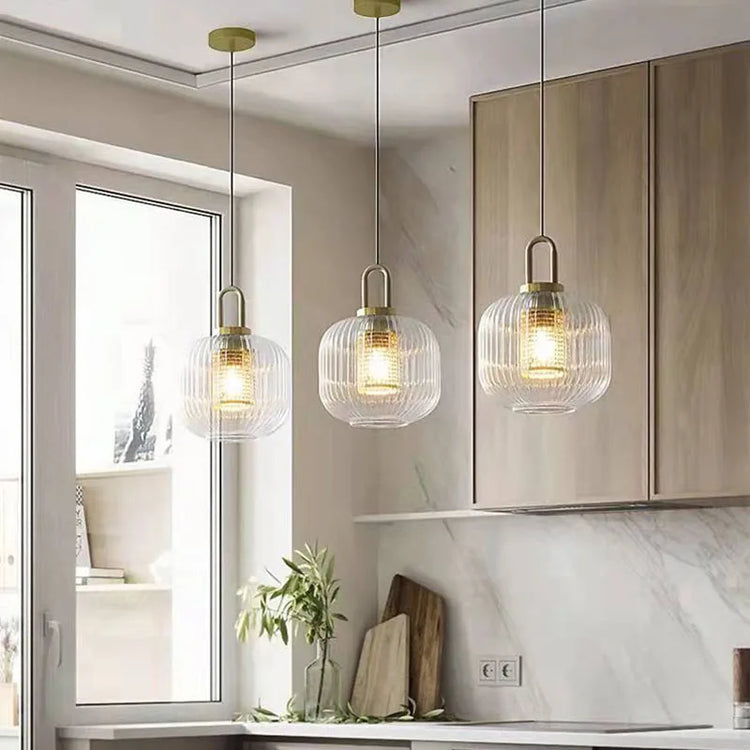 Modern glass pendant light for café