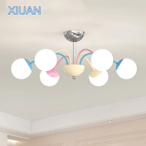 Modern colourful bubble chandelier for indoor hanging - vue 2 sur 8
