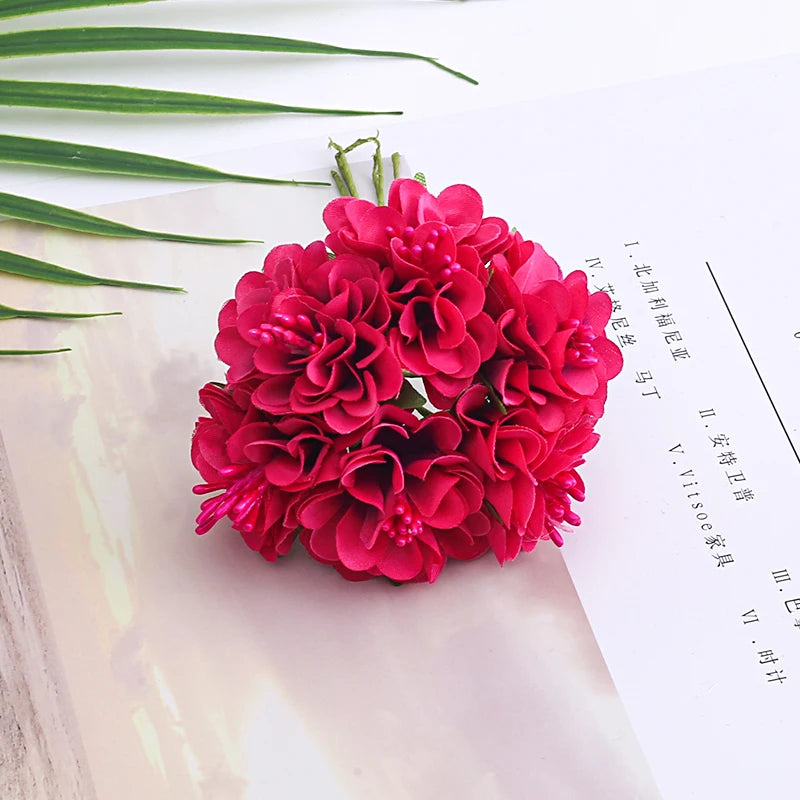 Mini artificial hydrangea flower bouquet for decoration and crafts - vue 12 sur 15