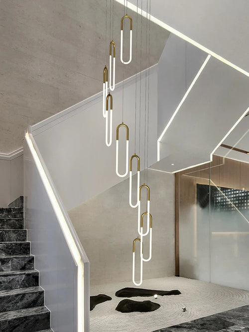 Modern nordic designer LED pendant light for elegant lofts - vue 3 sur 15