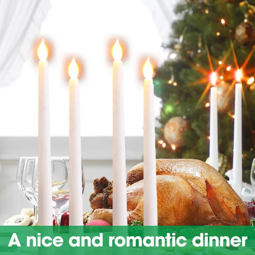 set of flameless flickering LED candles for Christmas decoration - vue 5 sur 15