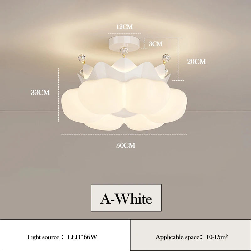Romantic cloud-shaped ceiling light for children's room - vue 9 sur 12