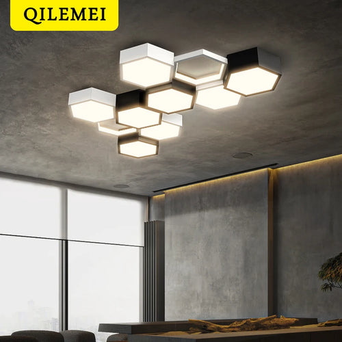 Honeycomb design ceiling light for creative interiors