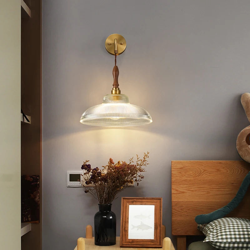 Modern Japanese Nordic clear glass wall light
