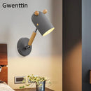 Nordic wooden and iron wall light for children