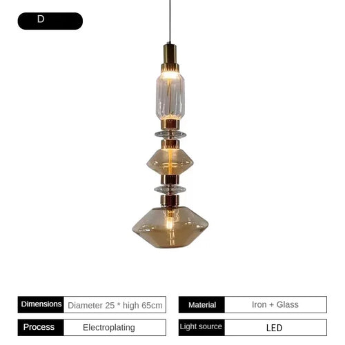 Postmodern glass decorative pendant light for various spaces - vue 13 sur 13