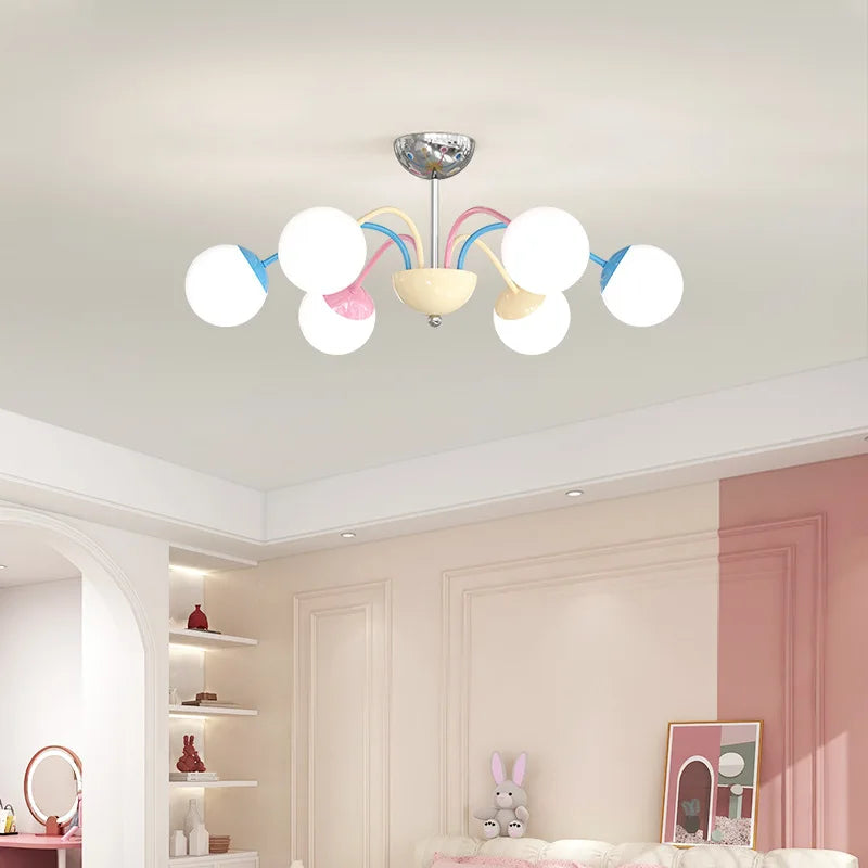 Modern colourful bubble chandelier for indoor hanging - vue 3 sur 8