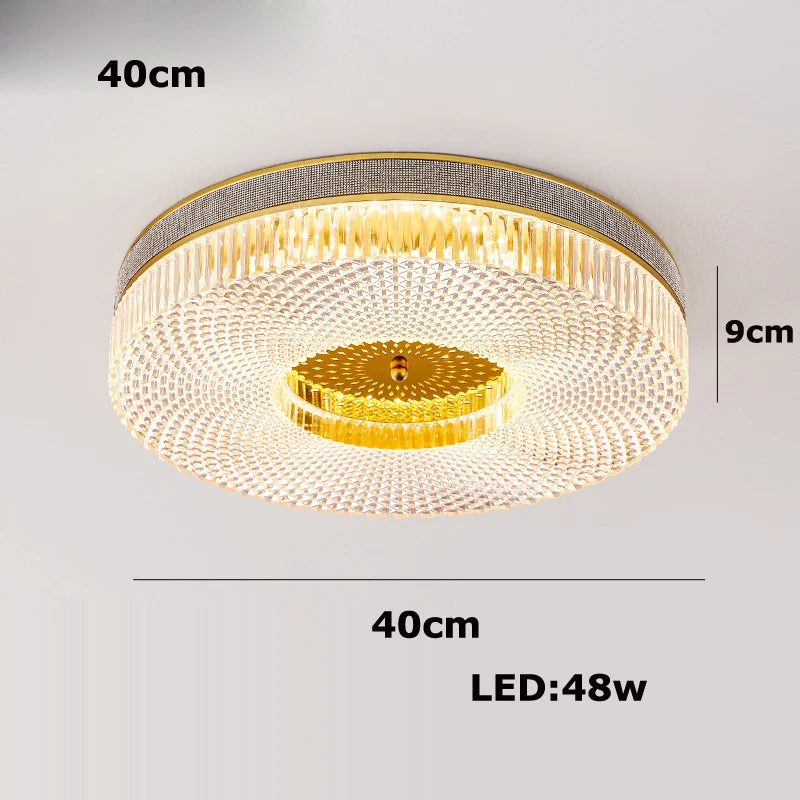 Modern dimmable LED crystal gold silver ceiling light