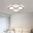 Minimalist square wood grain living room lamp