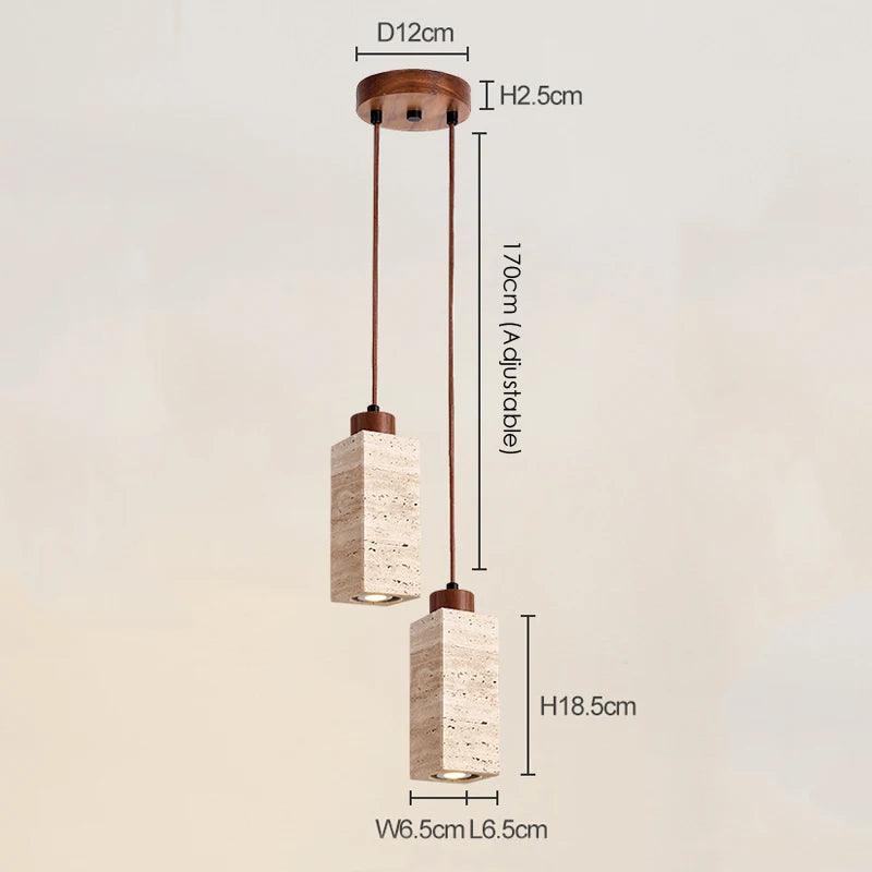 Set of 3 natural wabi sabi LED pendant lights - vue 8 sur 14