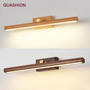 Scandinavian black walnut mirror LED wall lamp