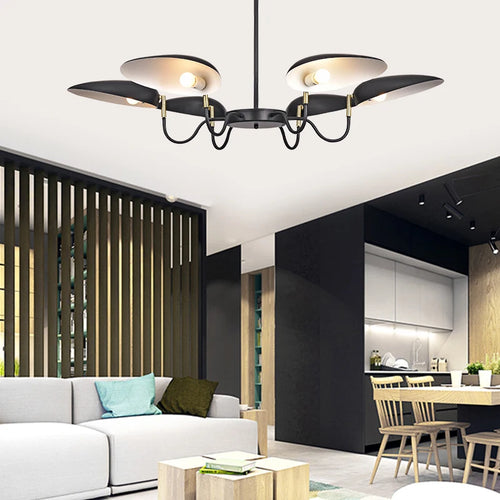 Nordic postmodern chandelier with 6 heads, contemporary design - vue 2 sur 7