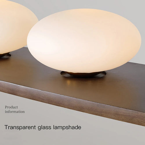 Solid wood chandelier with artistic glass pendant - vue 5 sur 8