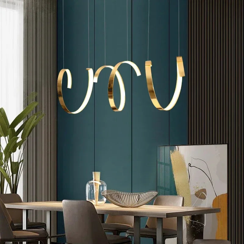 lustre led suspendu design moderne décoratif de luxe irrégulier - vue 6 sur 11