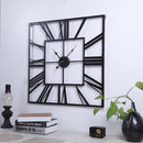 Modern 3D Retro Square Roman Numerals Wall Clock Silent Home Decor